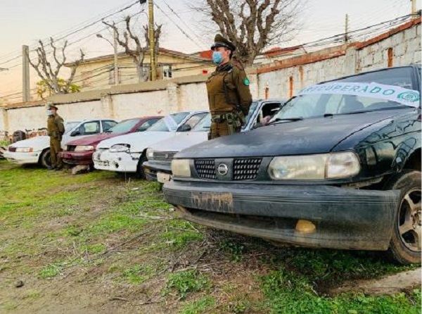 Casi 300 vehículos robados han sido recuperados por Carabineros en la provincia