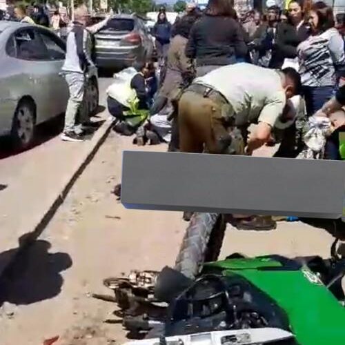 Un carabinero resultó lesionado tras colisión con automóvil