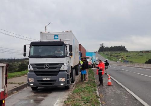 Tres conductores fueron detenidos tras fiscalización a camiones en San Antonio